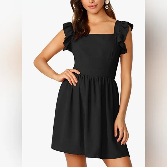 ROMWE | Dresses | Romwe Womens Cute Tie Back Ruffle Strap A Line Fit And Flare Flowy Short Dress | Poshmark ROMWE | Dresses | Romwe Womens Cute Tie Back Ruffle Strap A Line Fit And Flare Flowy Short Dress | Poshmark